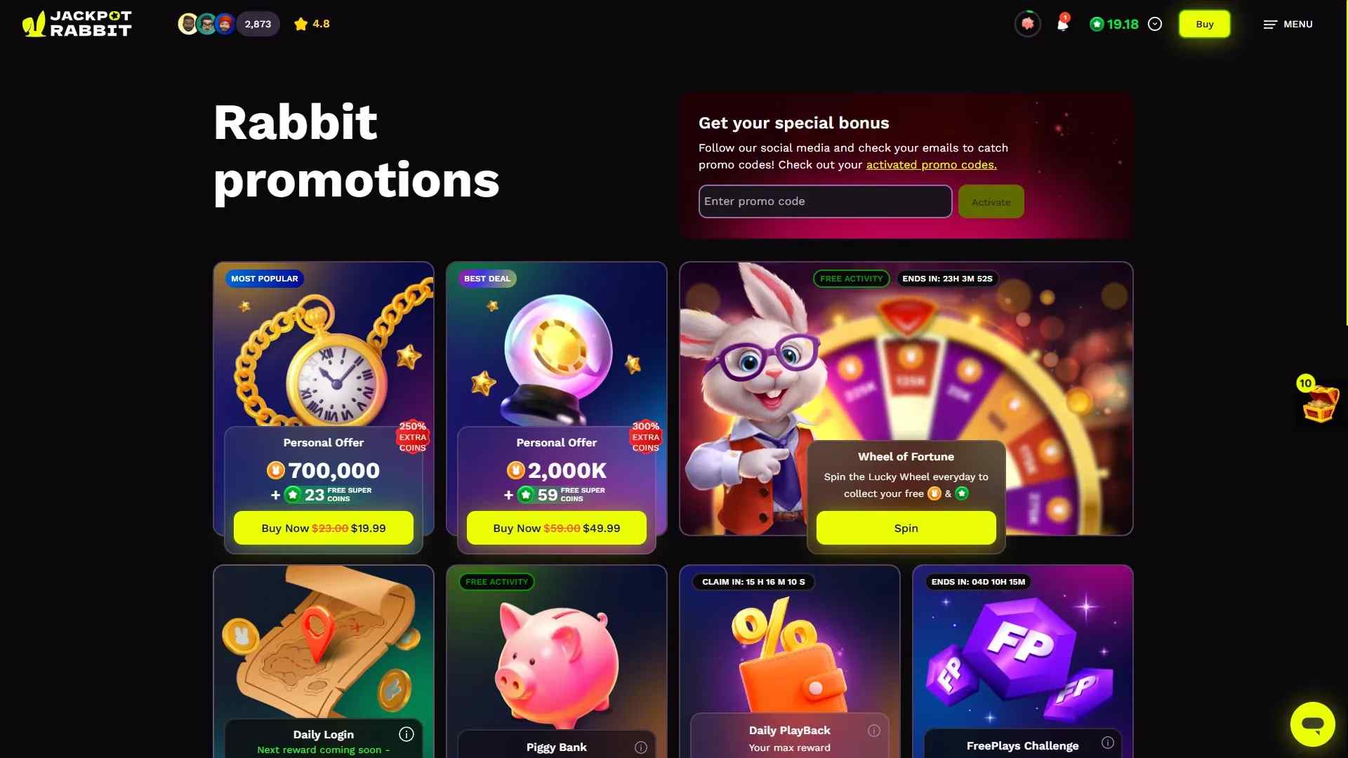 Jackpot Rabbit Promotions